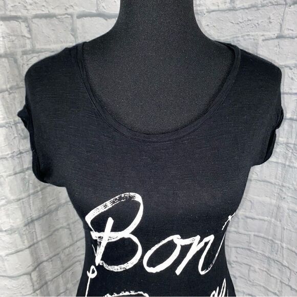 Apt 9 crewneck print shirt black women size XS - Picture 3 of 9